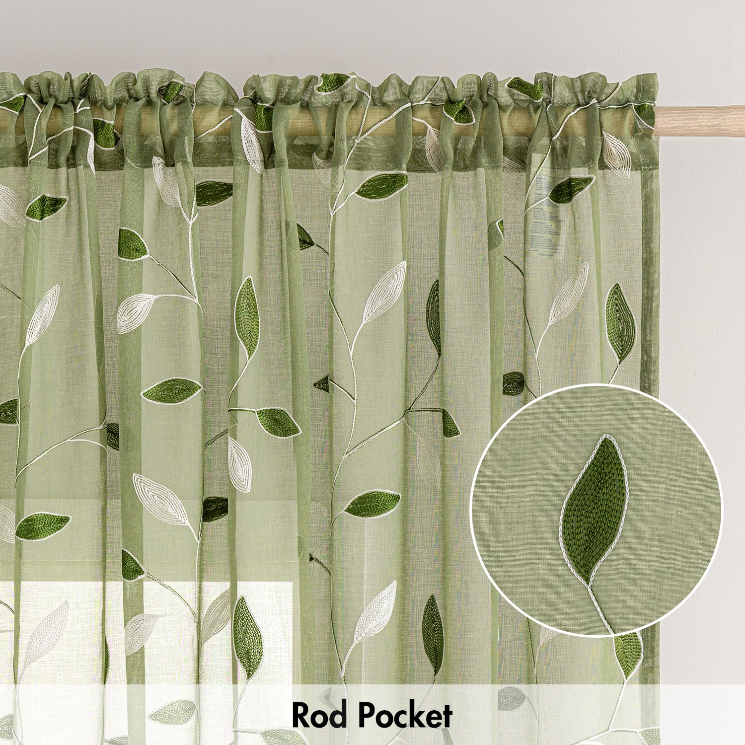 MIULEE sage green easy-care curtains suitable for busy households.