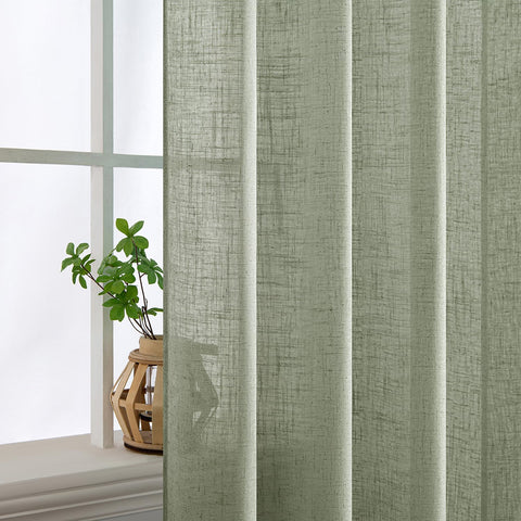 MIULEE Sage Linen Curtains bedroom decor adds neutral, timeless style.