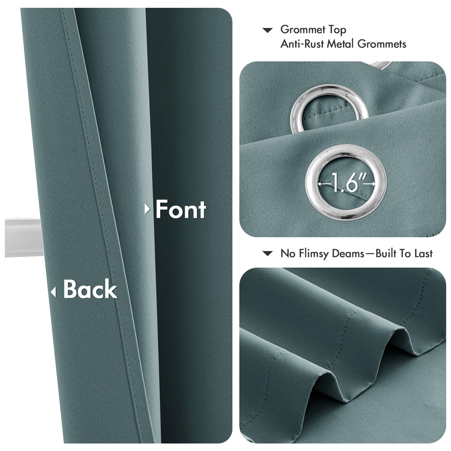 MIULEE curtains with silver grommets fit standard rods