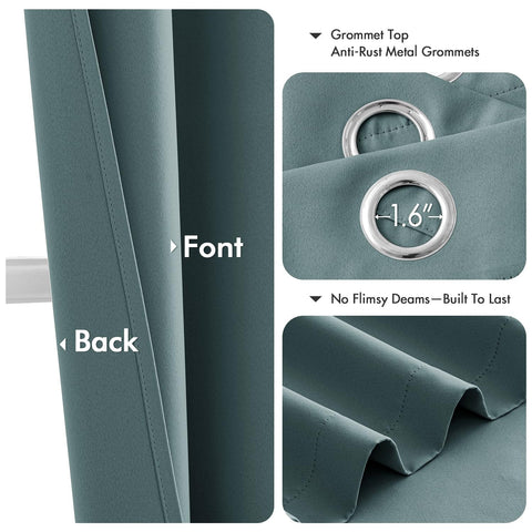MIULEE curtains with silver grommets fit standard rods