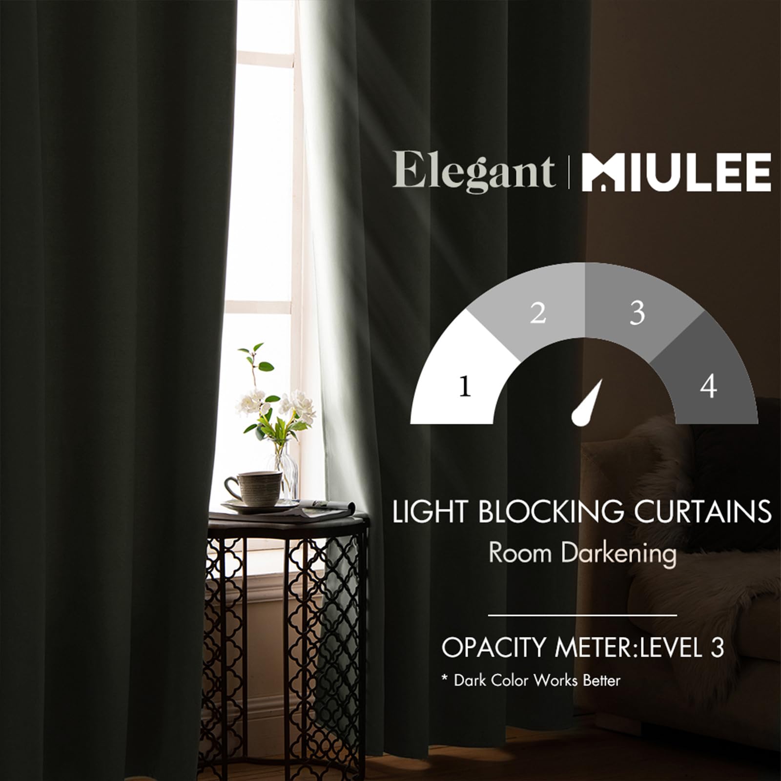 MIULEE grommet-top curtains with durable silver rings for smooth opening