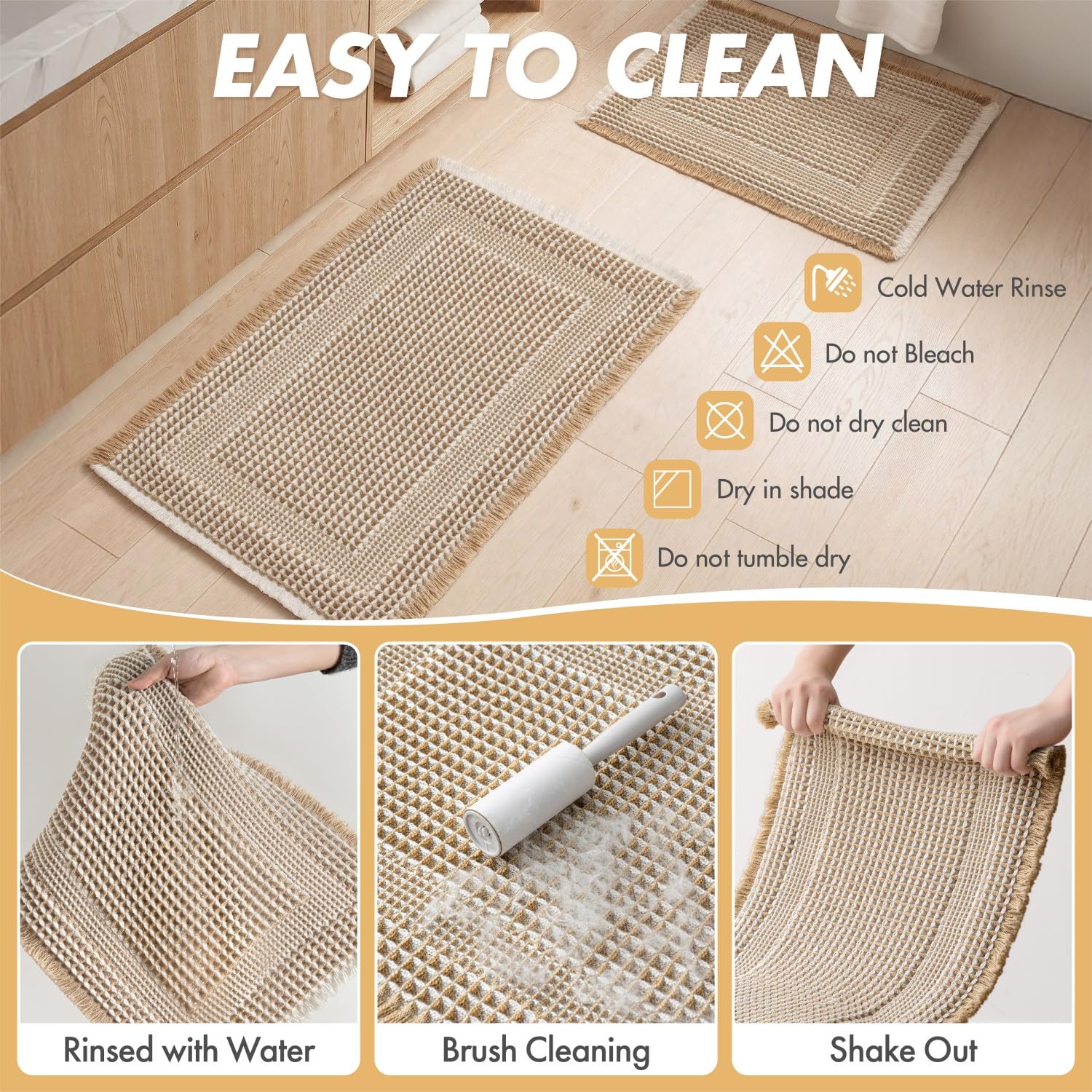 Soft 3D waffle design of MIULEE mats offers cushioned comfort underfoot.