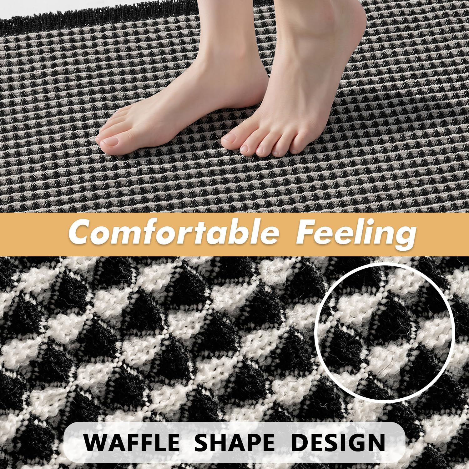 MIULEE soft 3D waffle surface adds plush feel underfoot