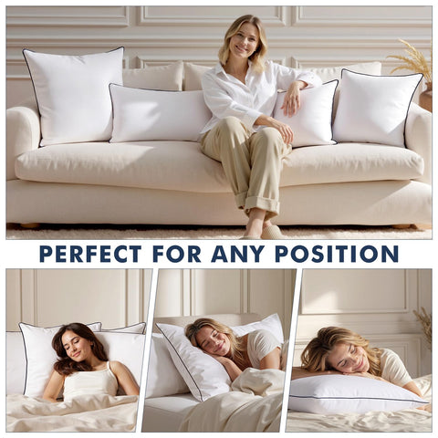 MIULEE soft fluffy pillow insert for neck and lumbar comfort.
