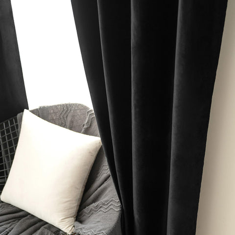 MIULEE soft silky velvet drapes enhance refined living room style.