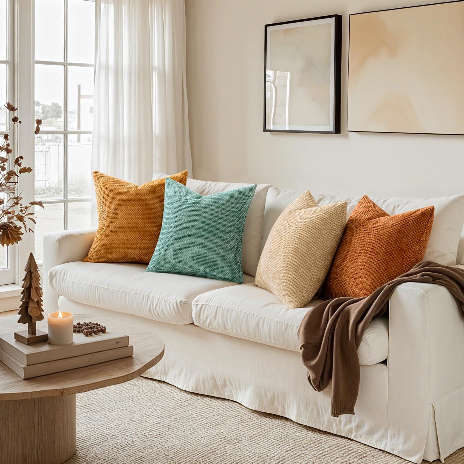 MIULEE soft velvety chenille fabric adds luxurious feel to seating.