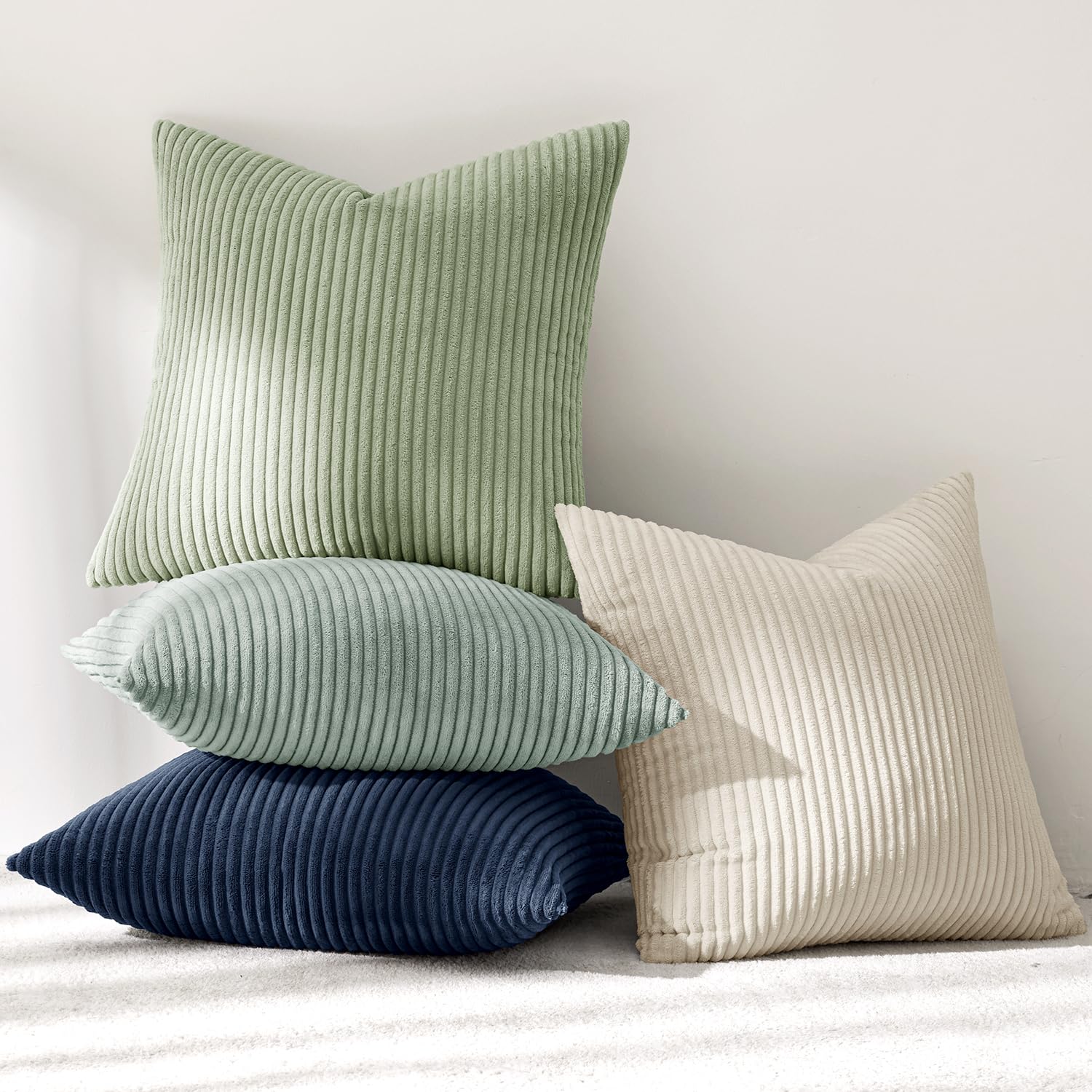 MIULEE spring neutral pillow cover complements living room decor beautifully.