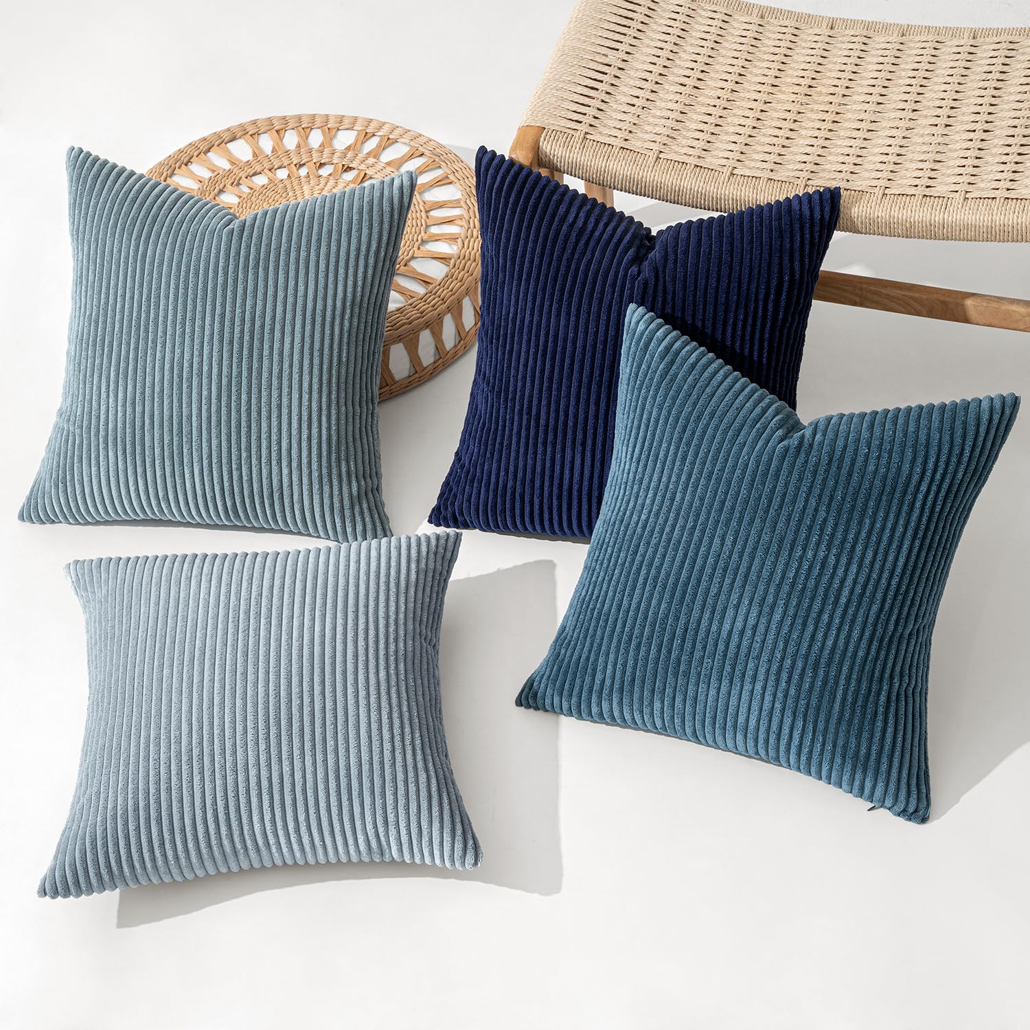MIULEE corduroy texture close-up showing soft fabric and rich navy tone