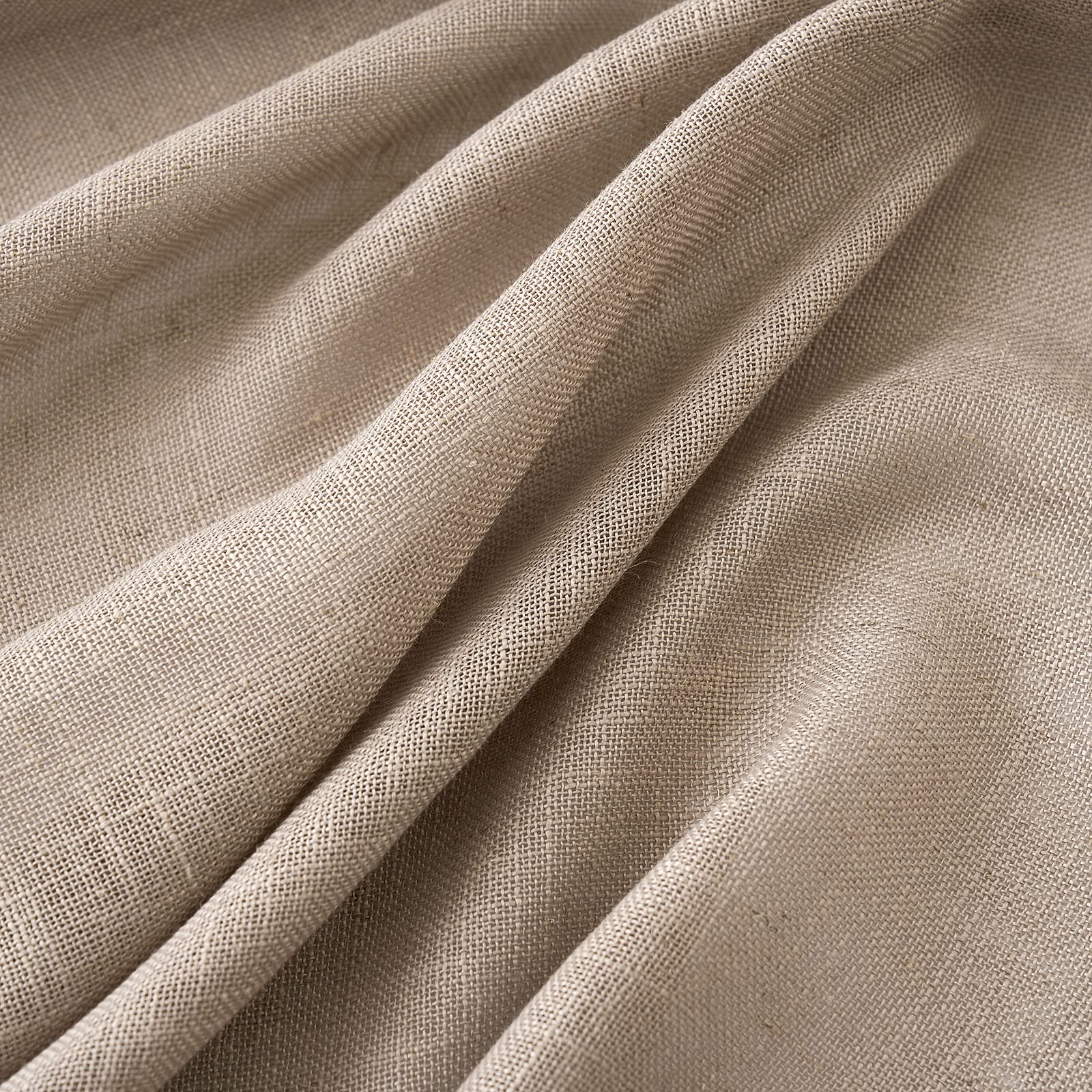 MIULEE taupe linen curtains back tab feature for easy mounting and versatile hanging.