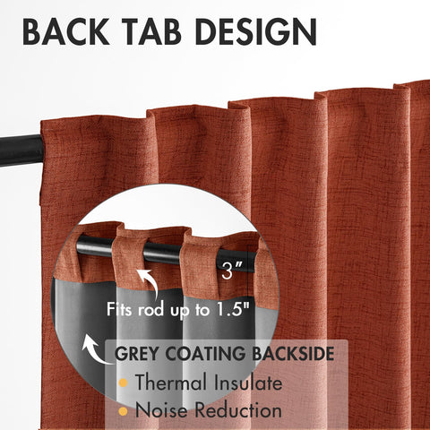 MIULEE Terracotta blackout drapes create private, darkened spaces for daytime rest.