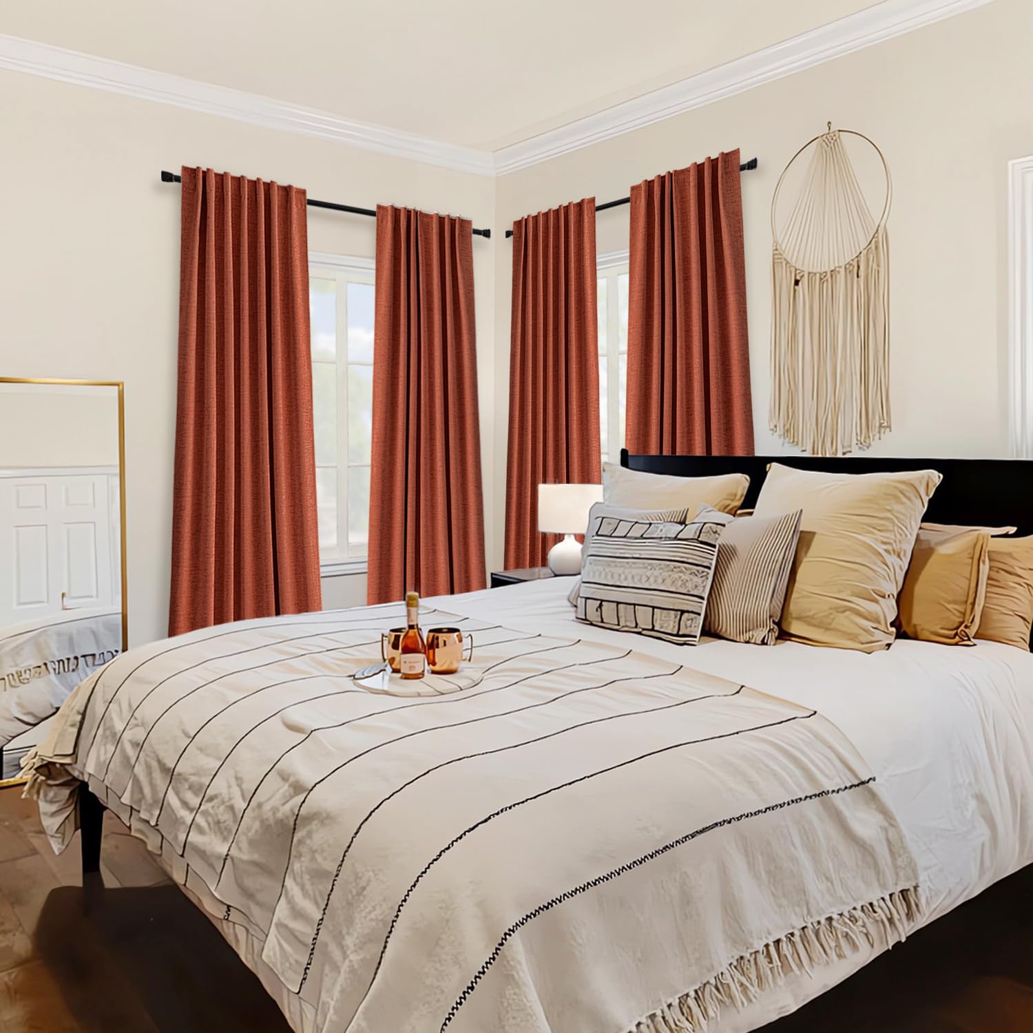 MIULEE Terracotta curtains provide thermal insulation to help maintain indoor comfort.