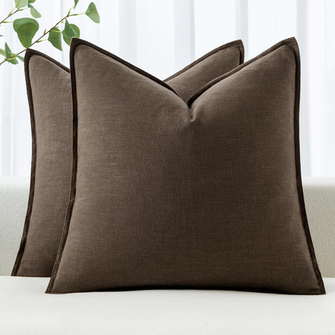 MIULEE textured ramie linen pillow cover shows soft breathable fabric.