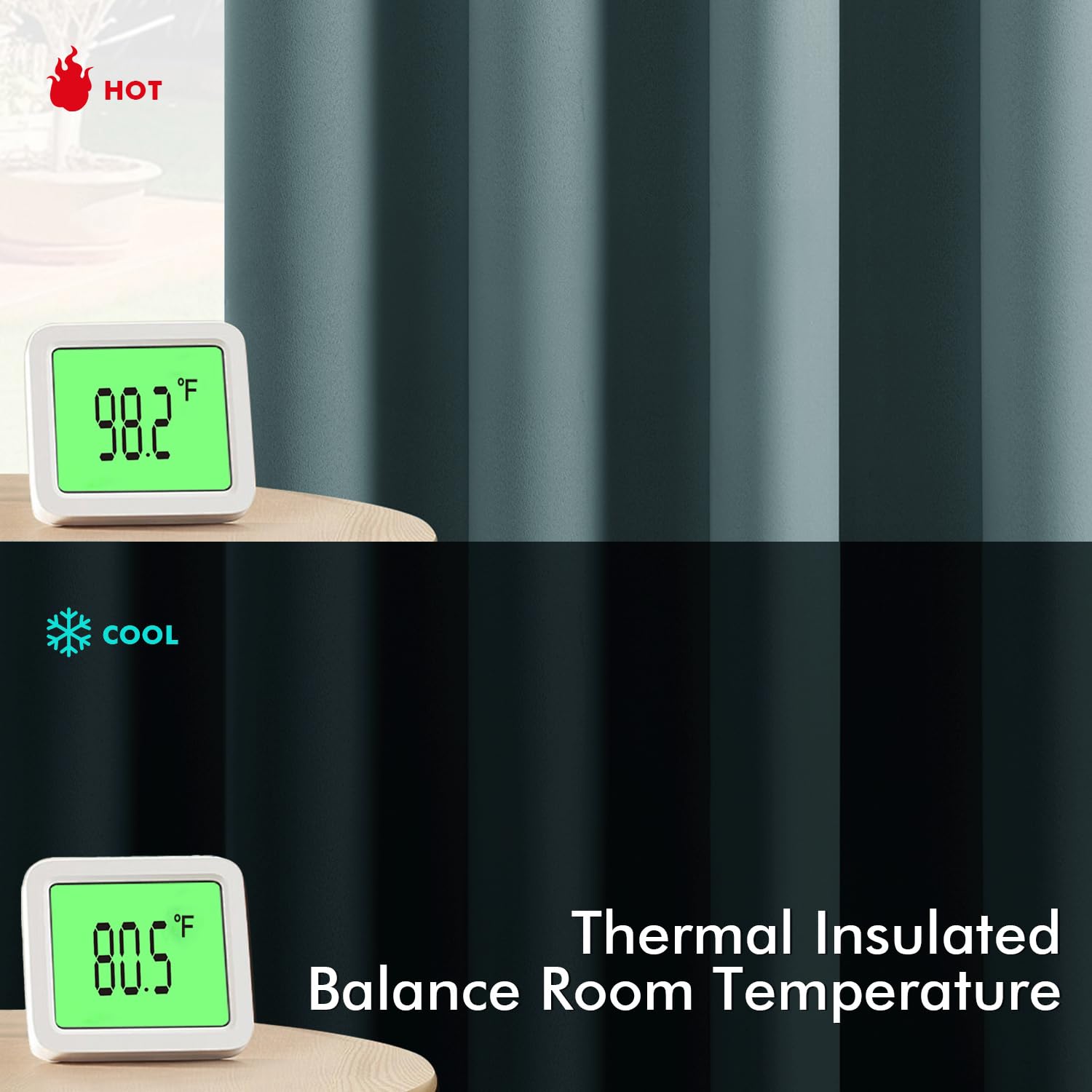 MIULEE thermal insulated drapes reducing heat and energy use