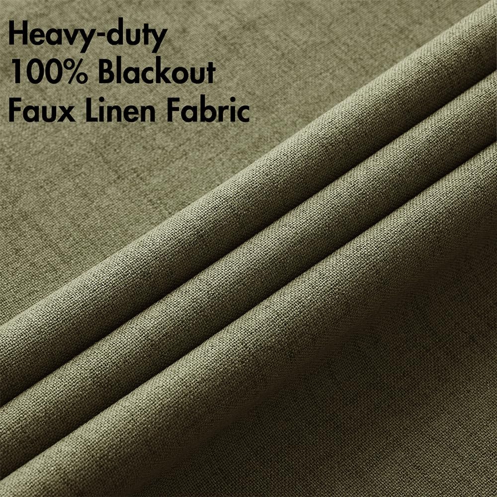 MIULEE thermal-insulated olive-green drapes reduce heat exchange and noise