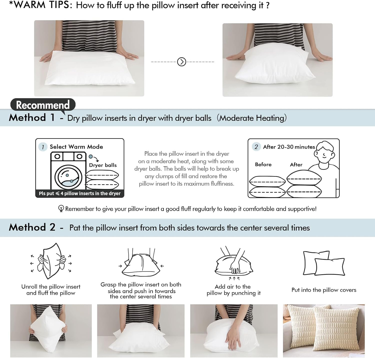 MIULEE 14x22 pillow insert dries quickly after splashes