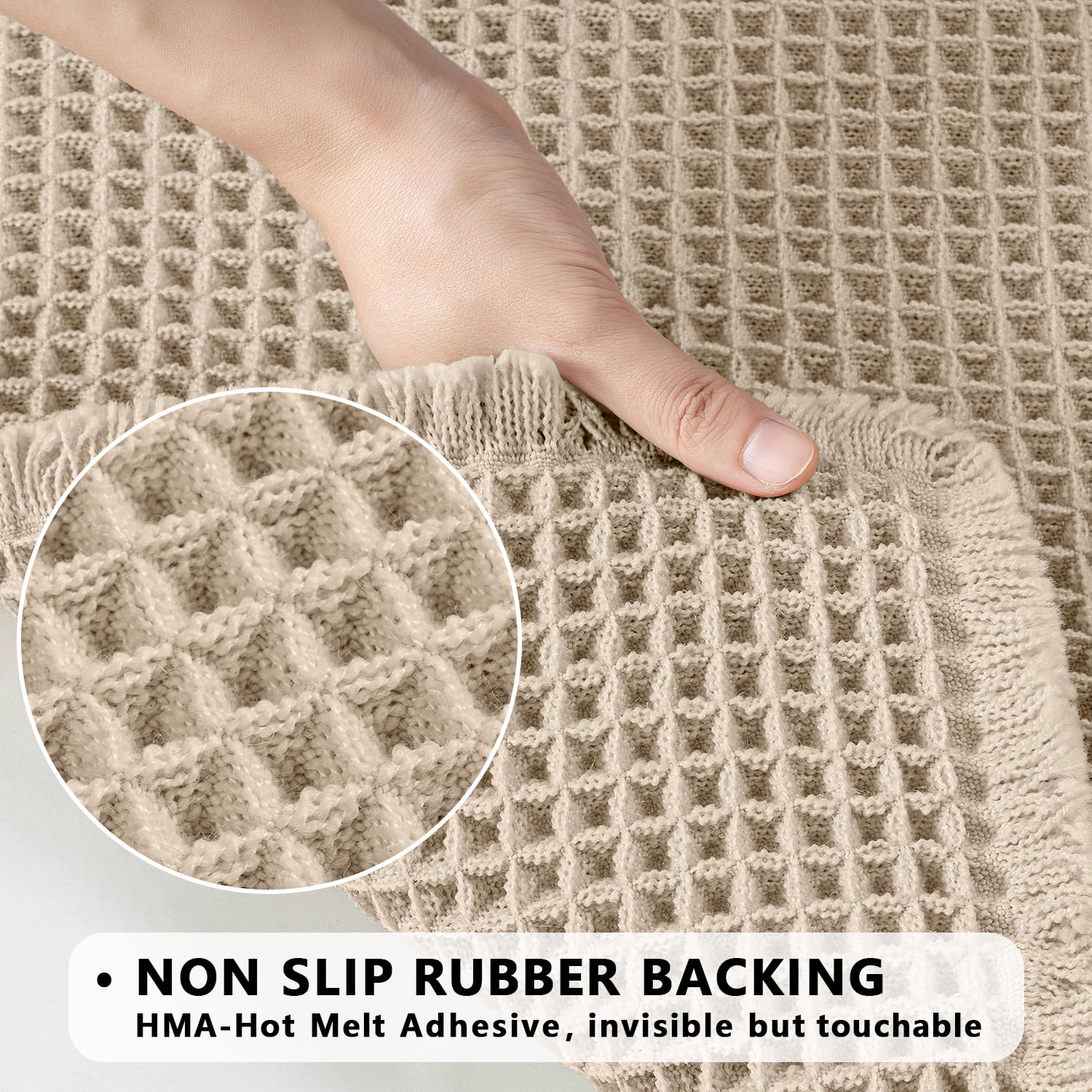 MIULEE ultra-soft rubber-backed bath mat cushions feet and protects floors