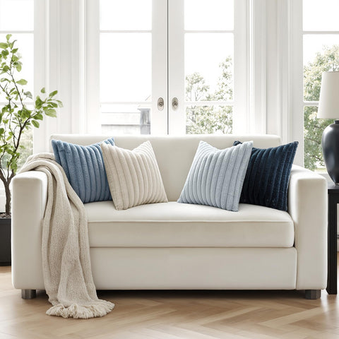 MIULEE velvet back pillow cover navy 18x18 for smooth backside contrast.