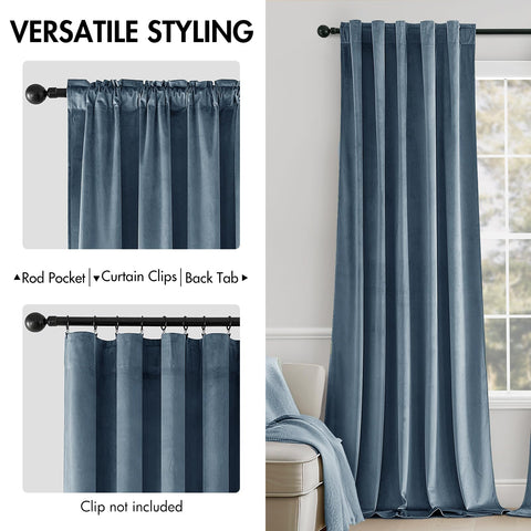 MIULEE velvet curtains closeup showing dense pile for heat insulation.