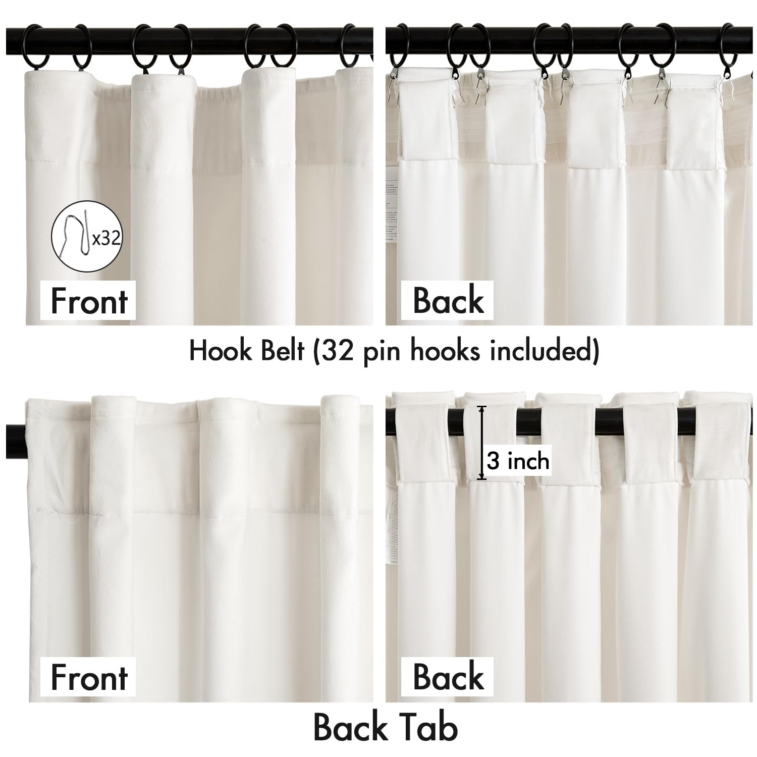 MIULEE velvet curtains with rod-pocket simplify installation and create a smooth silhouette.