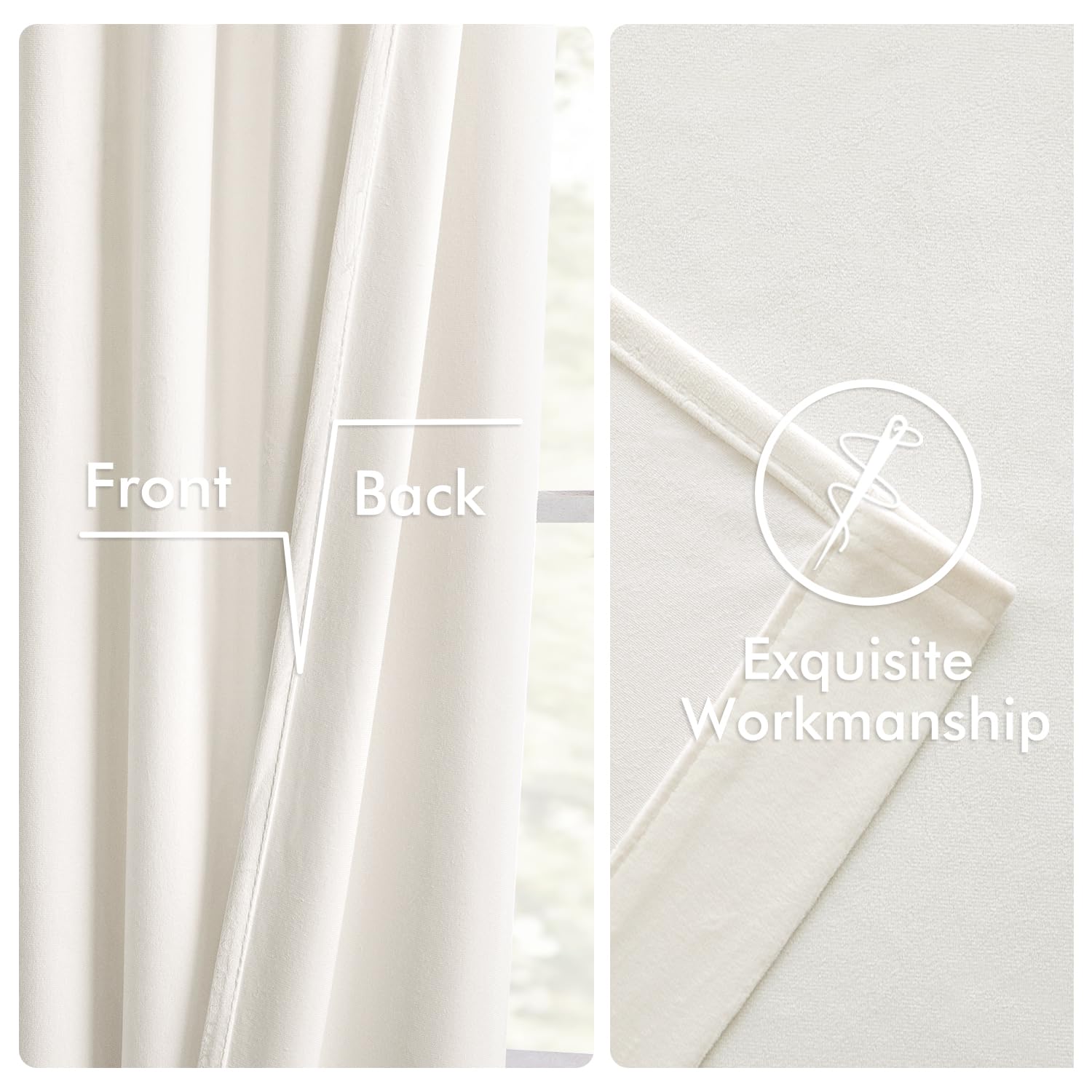 These light-blocking drapes filter 60-70% of light for daytime privacy.