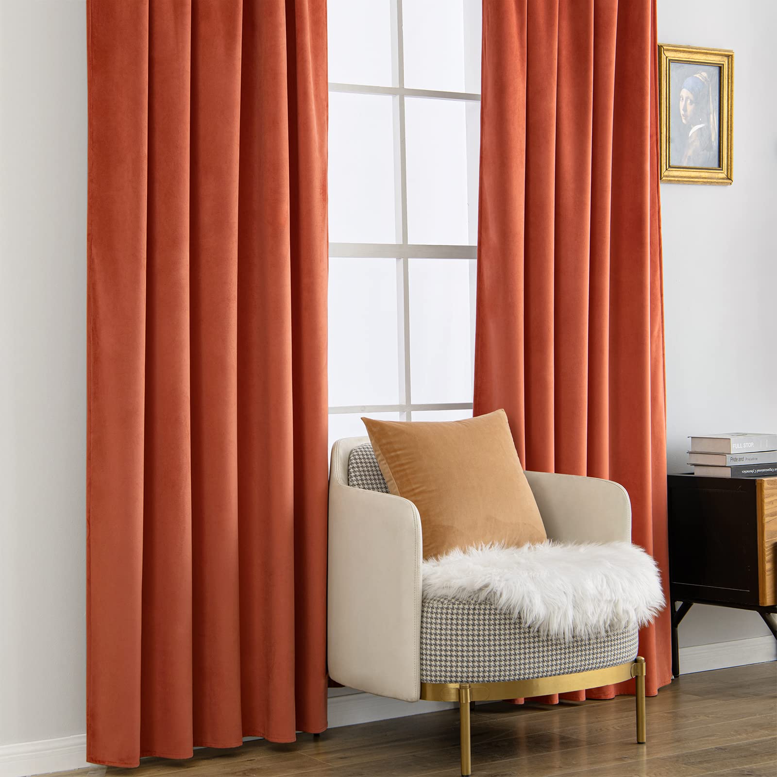 MIULEE velvet curtains living room setting create a serene, polished look