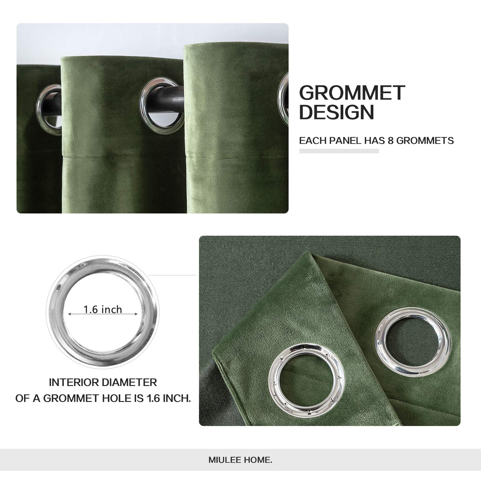 Close-up of MIULEE velvet fabric in olive green for a cozy ambience.