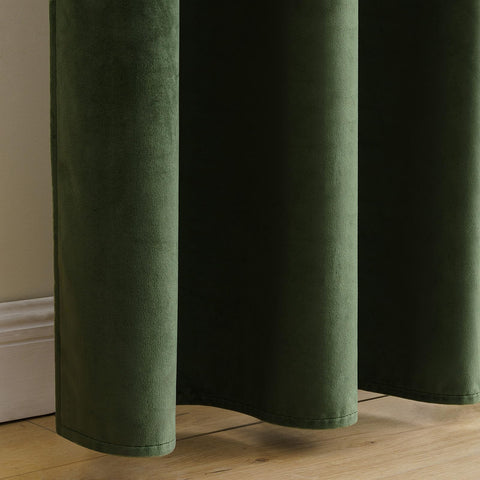 MIULEE velvet curtains olive green easy-care and machine washable.