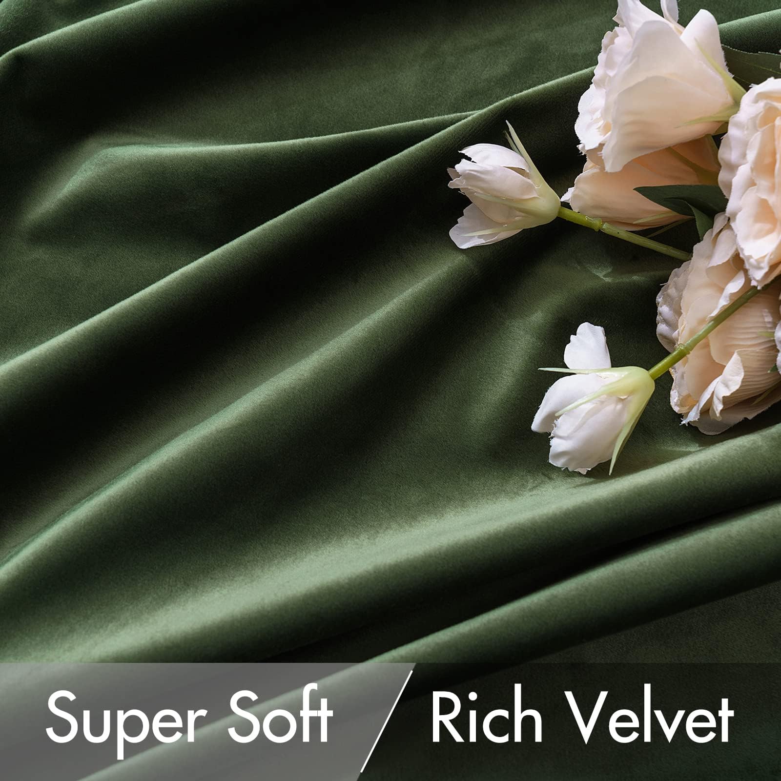 MIULEE velvet curtains olive green in a living room setting enhances mood and style.