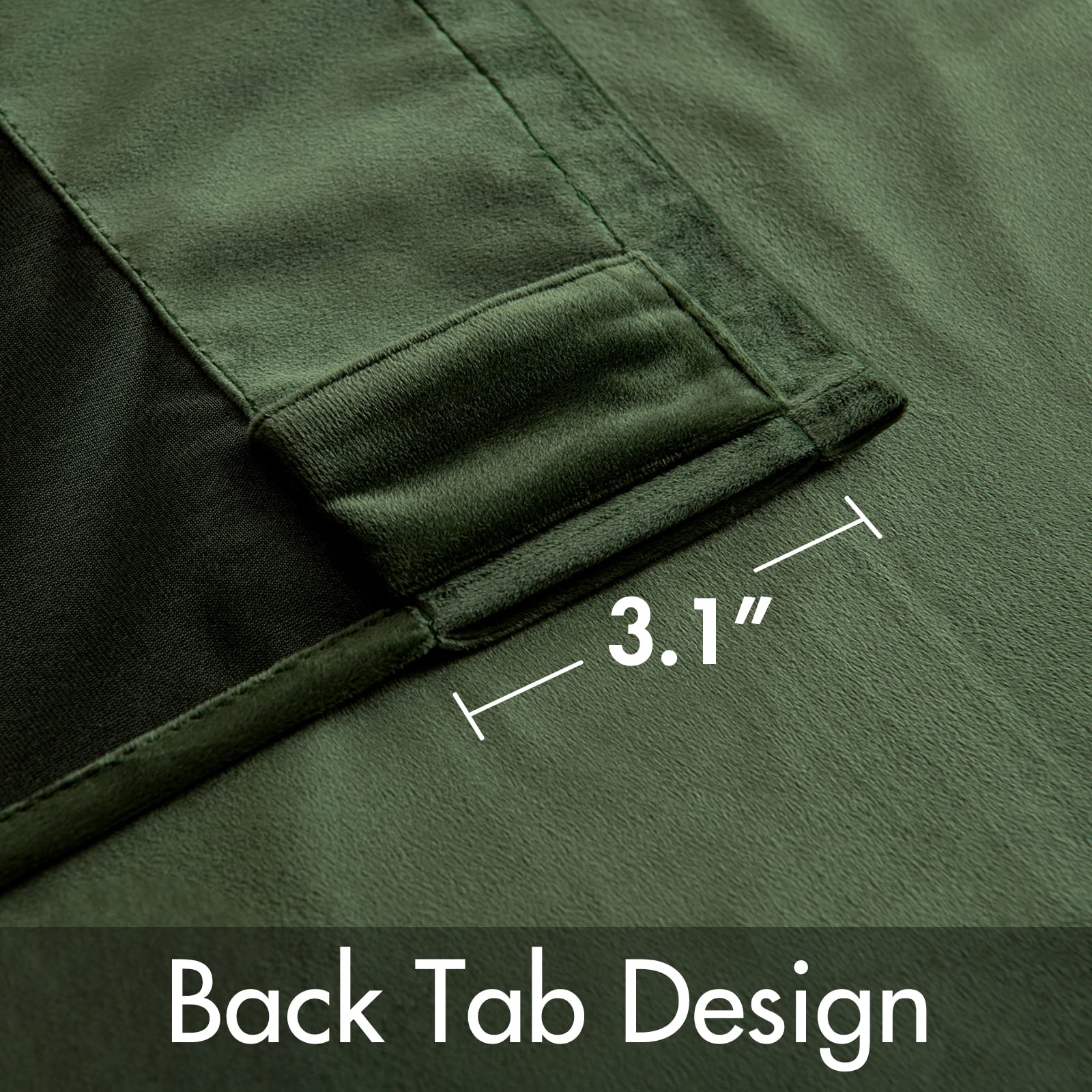 MIULEE velvet curtains olive green rod-pocket detail for simple hanging.