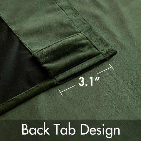 MIULEE velvet curtains olive green rod-pocket detail for simple hanging.
