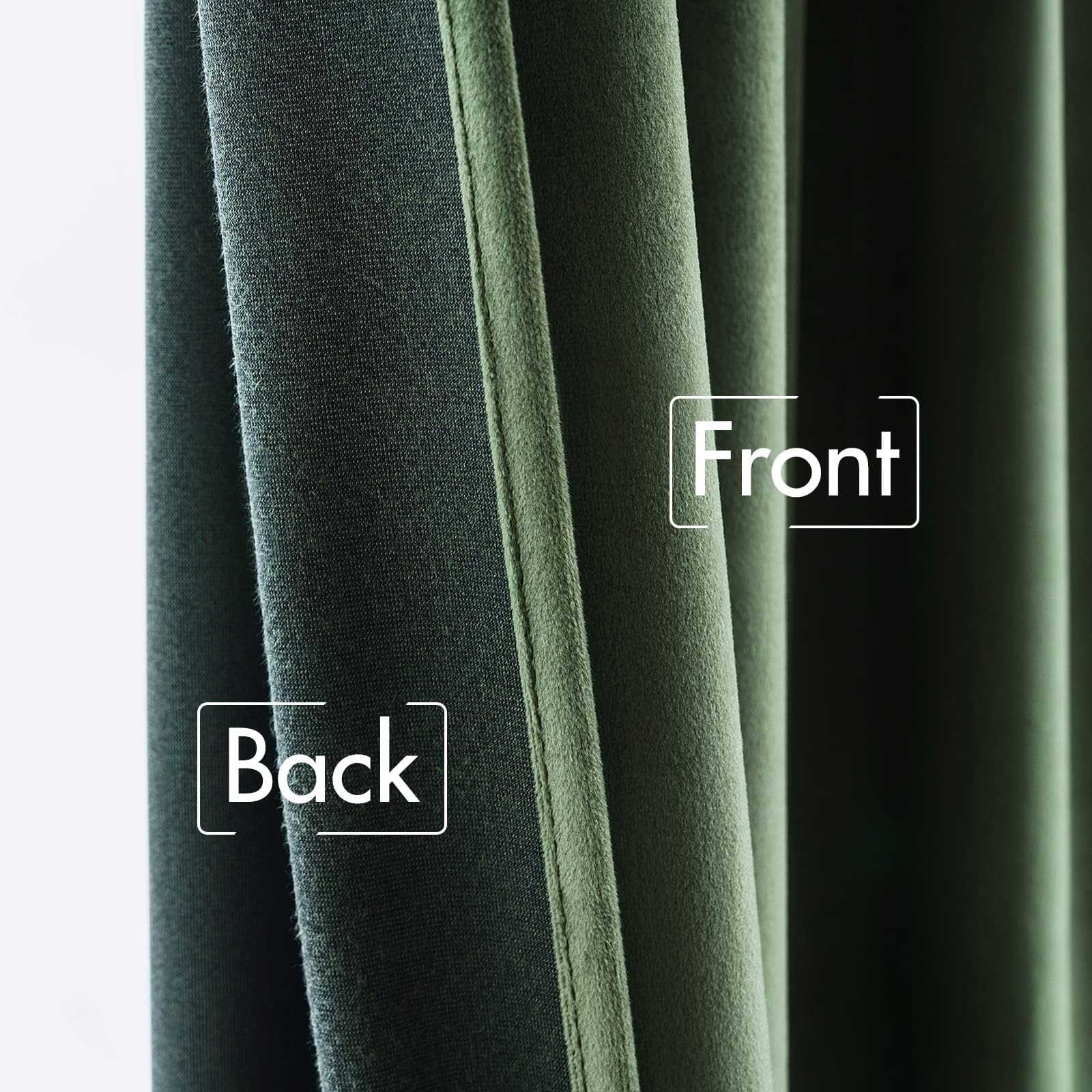 MIULEE velvet curtains olive green illustrate insulation potential for temperature comfort.