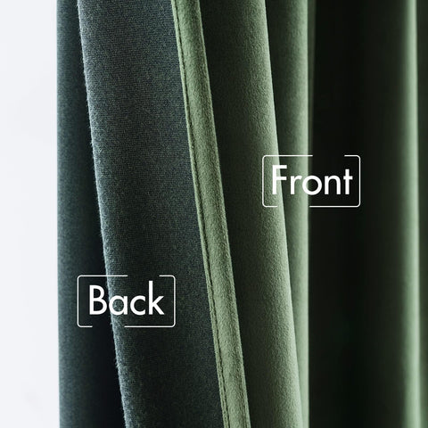 MIULEE velvet curtains olive green illustrate insulation potential for temperature comfort.