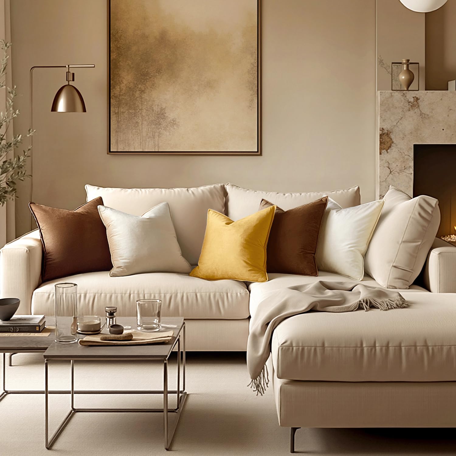 MIULEE velvet pillow cover with flange design for elegant shape.