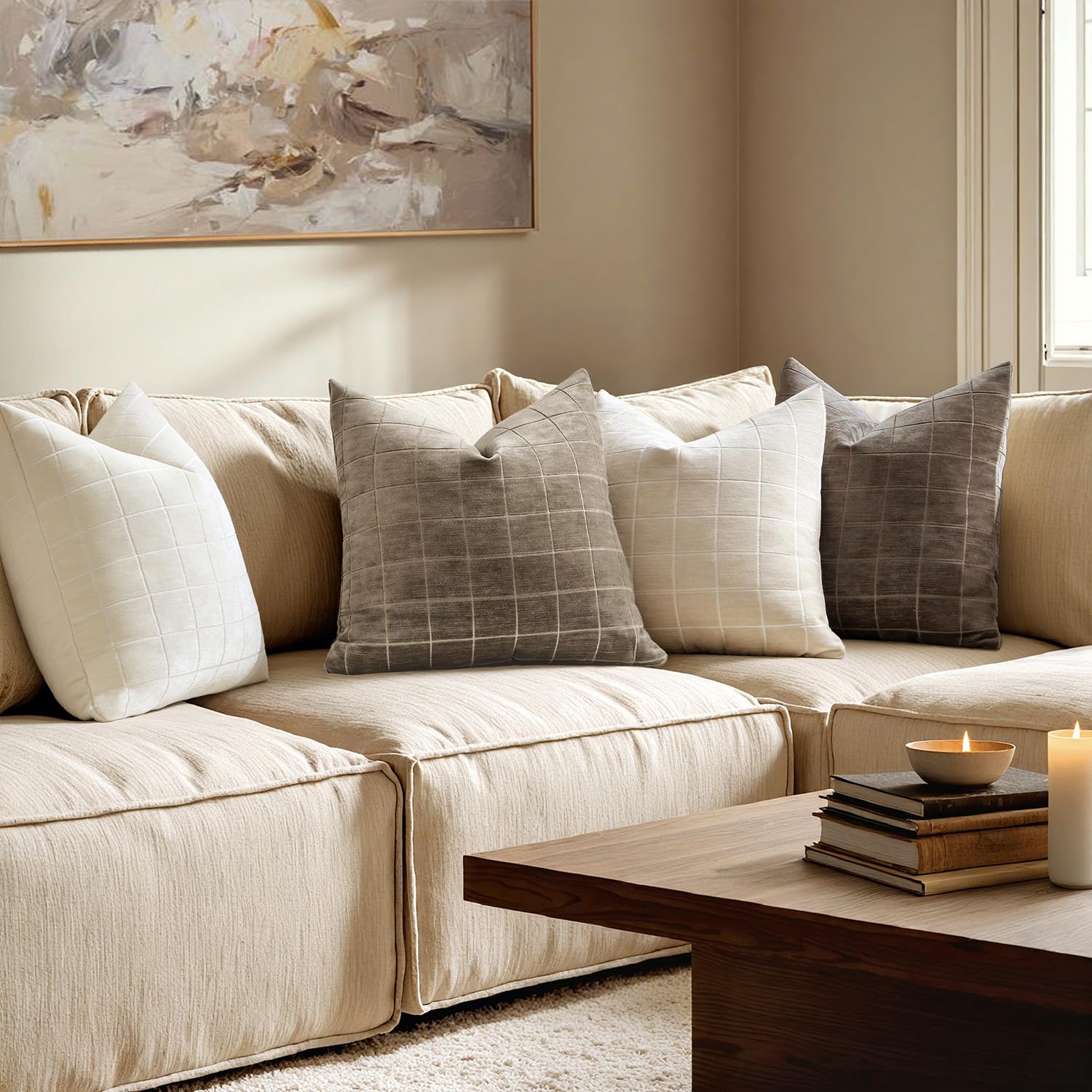 MIULEE versatile plaid pillow cover fits sofas and chairs with timeless style.
