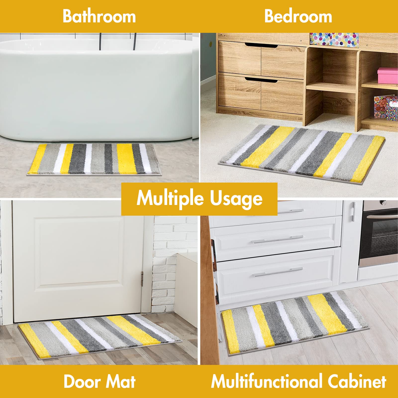MIULEE versatile striped decor rug enhances any room’s style.