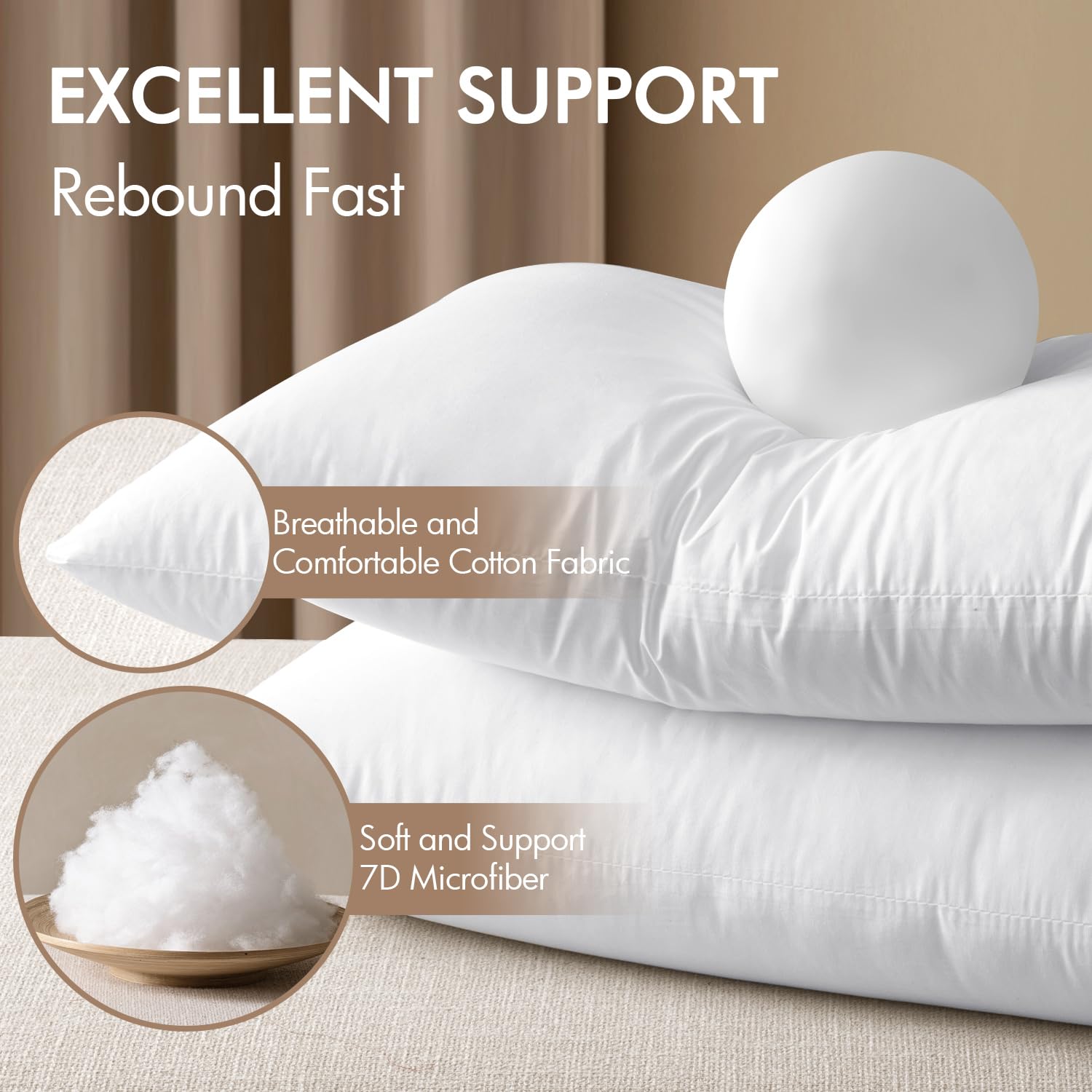 MIULEE virgin microfiber filling provides plush, lasting fluff for back support