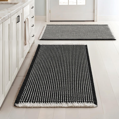 MIULEE waffle bath mats pair on floor offering quick moisture absorption and warmth