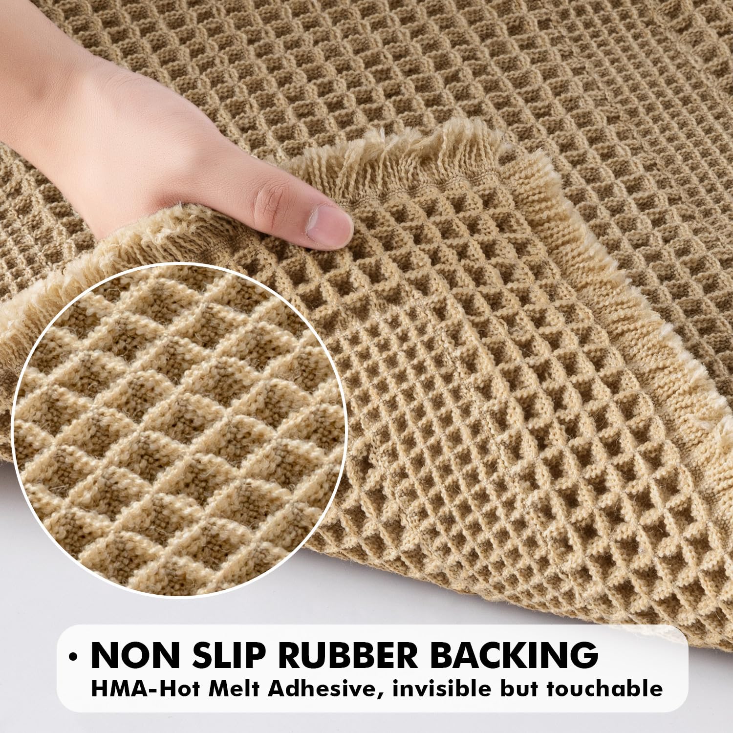 MIULEE waffle texture closeup shows deep loops for fast absorption.