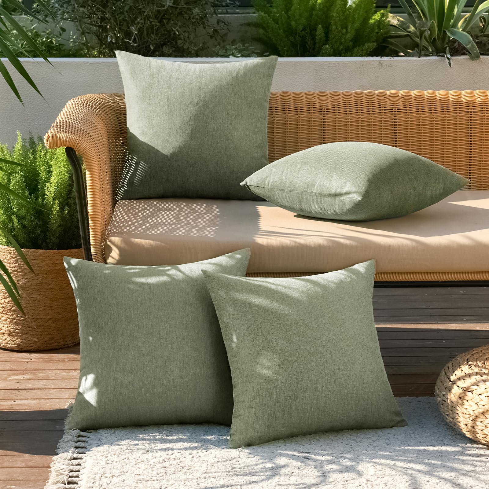 MIULEE waterproof fabric pillow cover designed for outdoor lounge areas