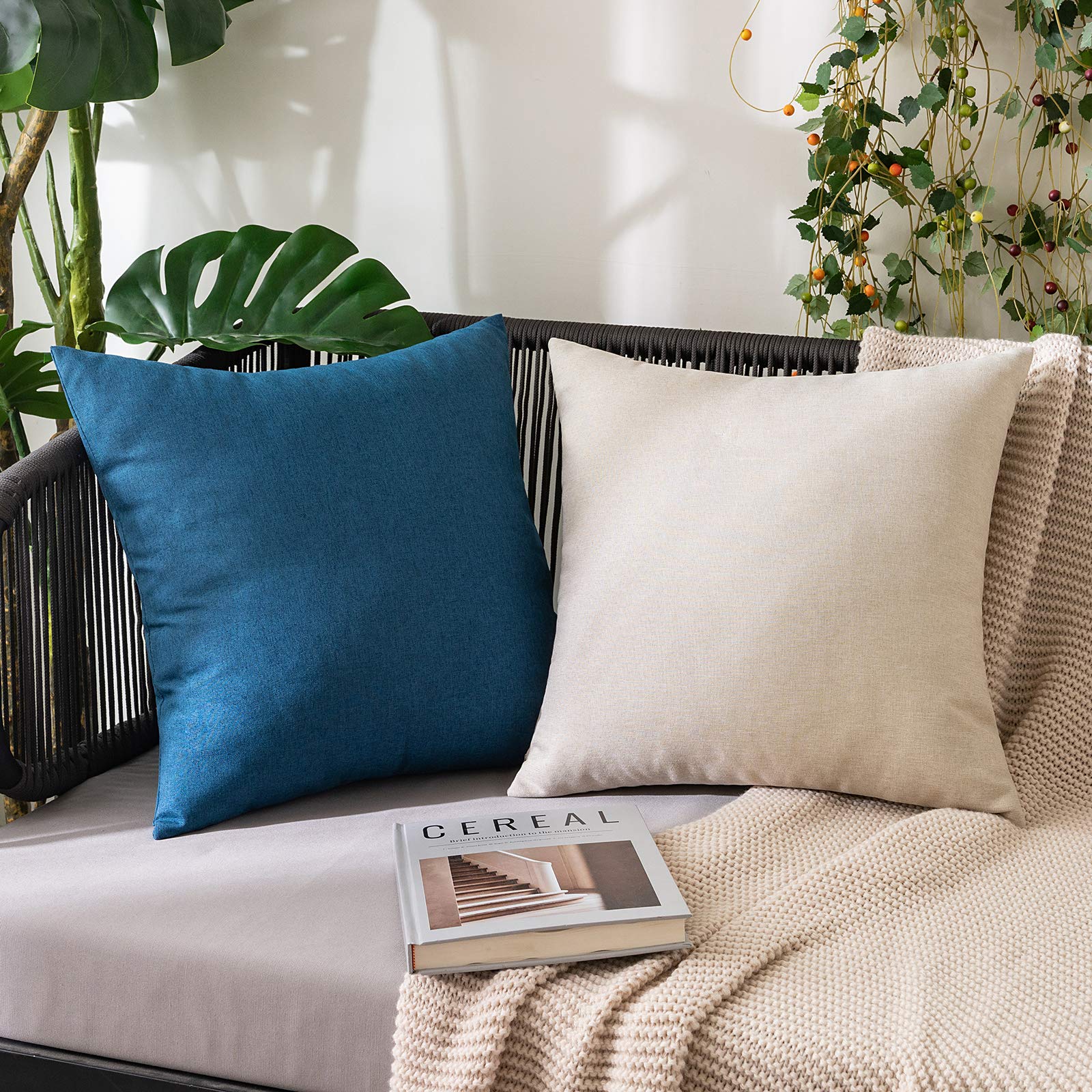 MIULEE weather-resistant cushion cover keeps color and texture outdoors.