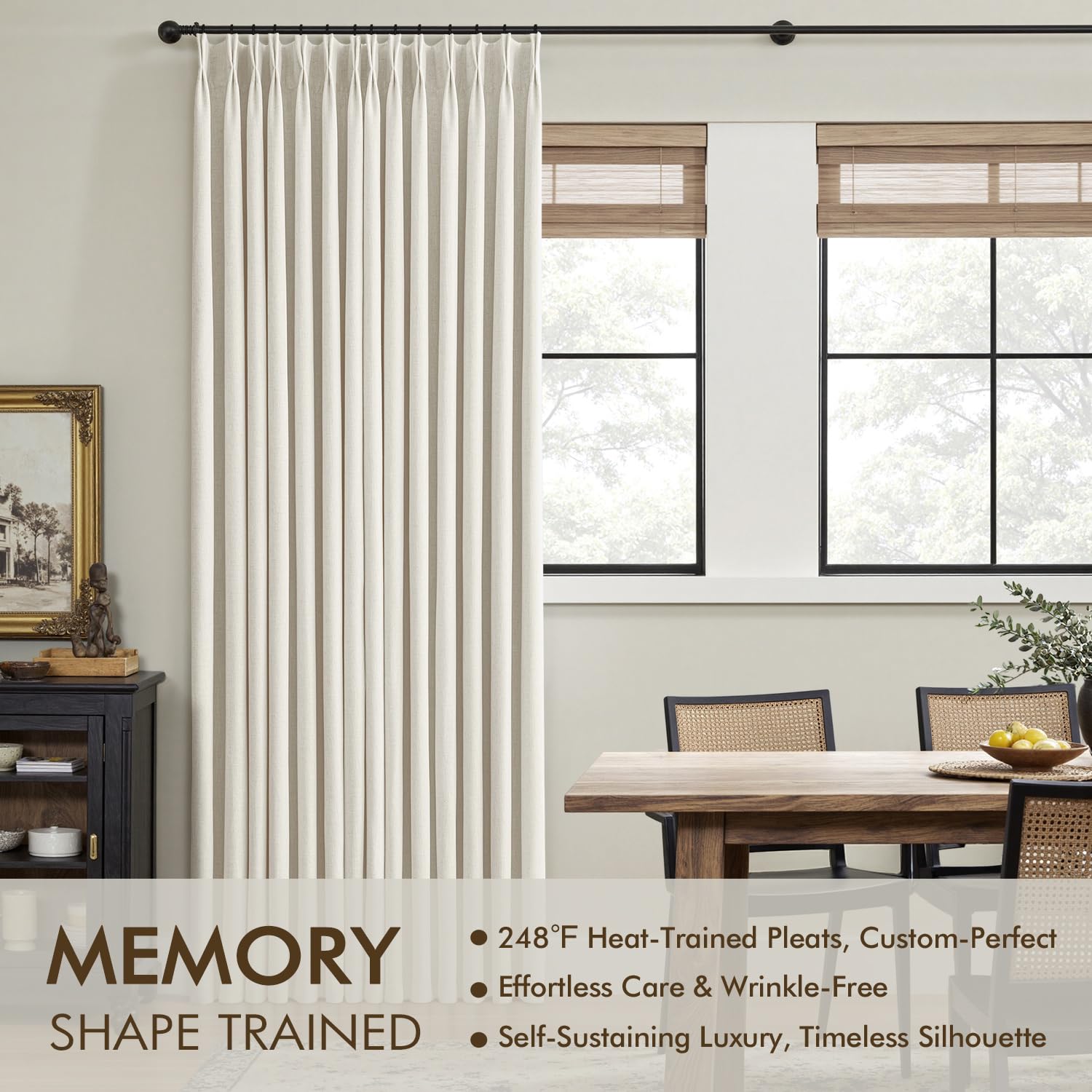 MIULEE white blackout lining interior layer demonstrates enhanced privacy.