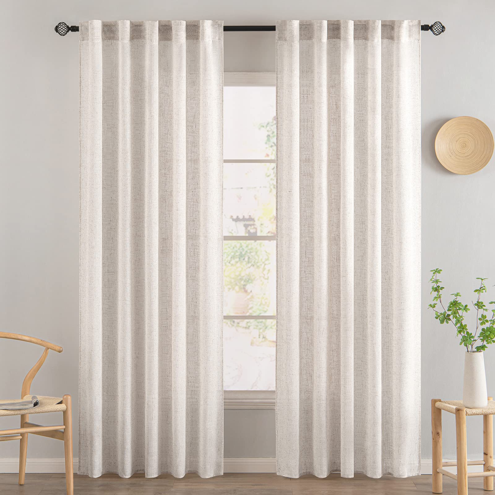 MIULEE linen curtains provide privacy with diffused light for bedrooms.