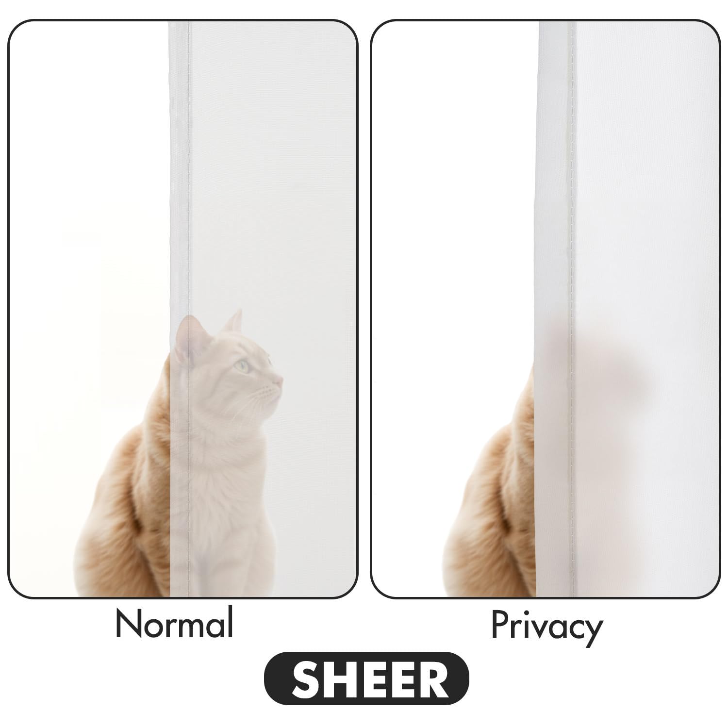 MIULEE white privacy curtain seamless seams close-up emphasizing durability and neat finish.