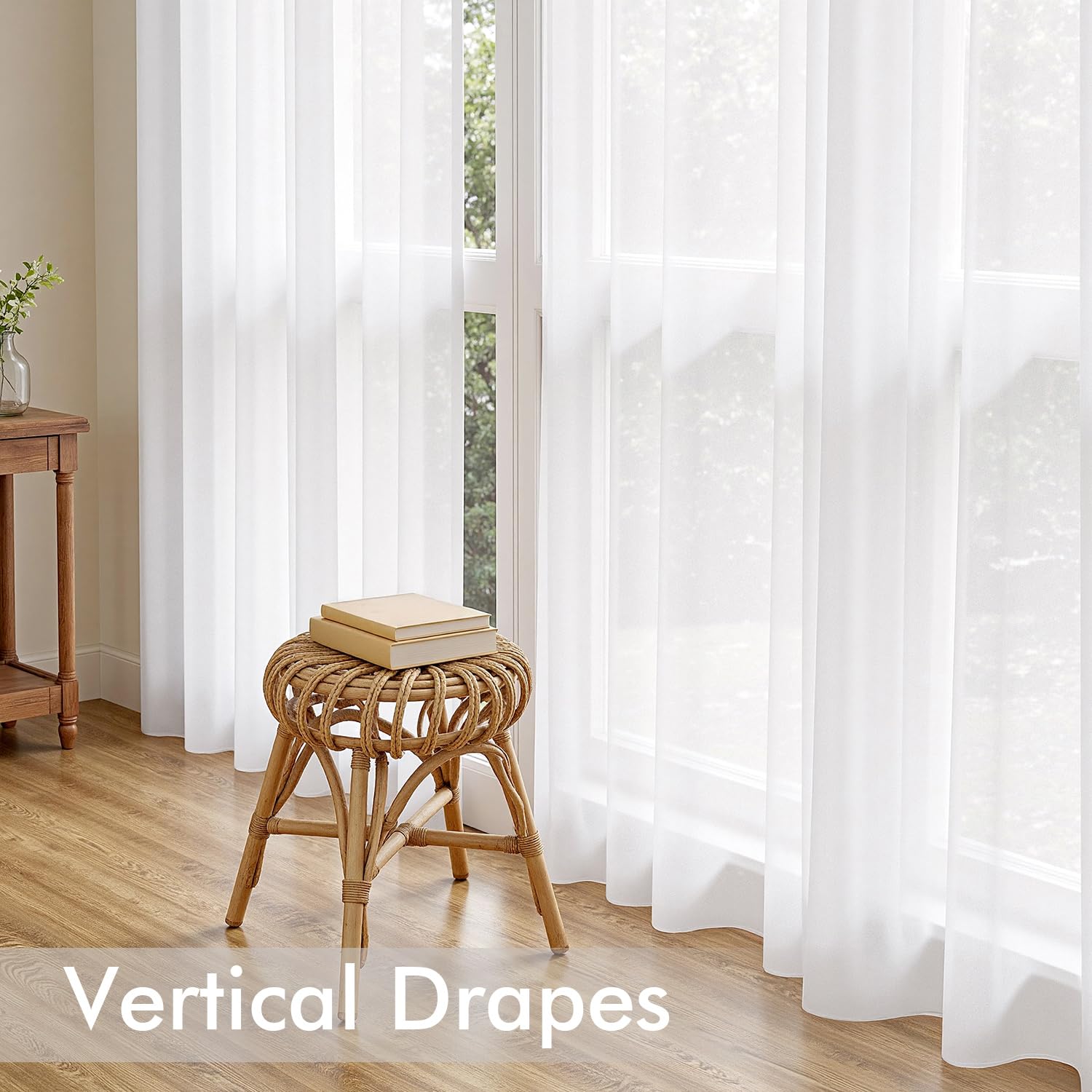 MIULEE white sheer curtains bedroom setup offering light privacy and comfort.