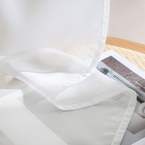MIULEE white sheer curtains machine washable for simple home care.