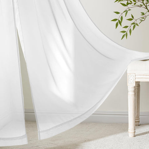MIULEE white sheer curtains nursery-friendly ambience with gentle diffusion.