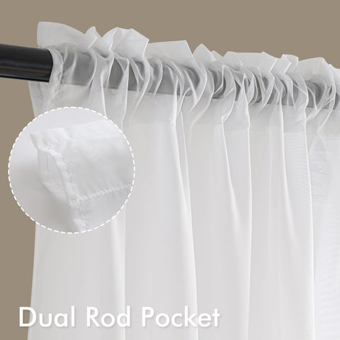 MIULEE white sheer curtains rod-pocket design enables easy installation.