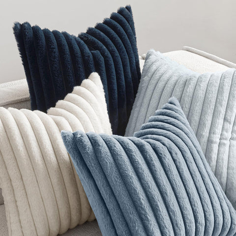 MIULEE zipper design pillow cover navy 18x18 enabling easy insert removal.
