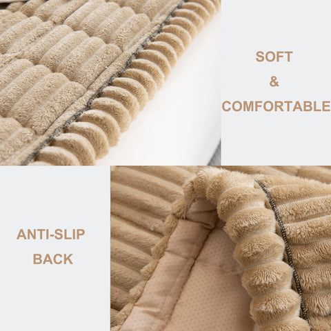 Mivnue pet couch cover with anti-slip backing keeps couch in place.
