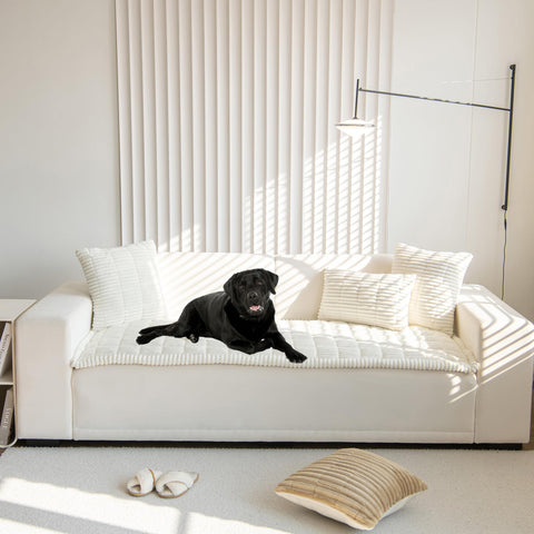 Mivnue pet couch cover back view highlighting non-slip backing.